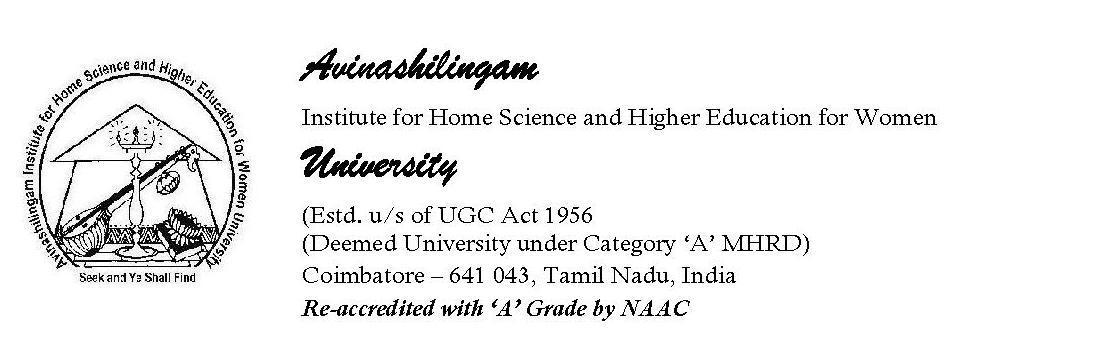 AVINASHILINGAM INSTITUTE FOR HOME SCIENCE AND HIGHER EDUCATION FOR WOMEN