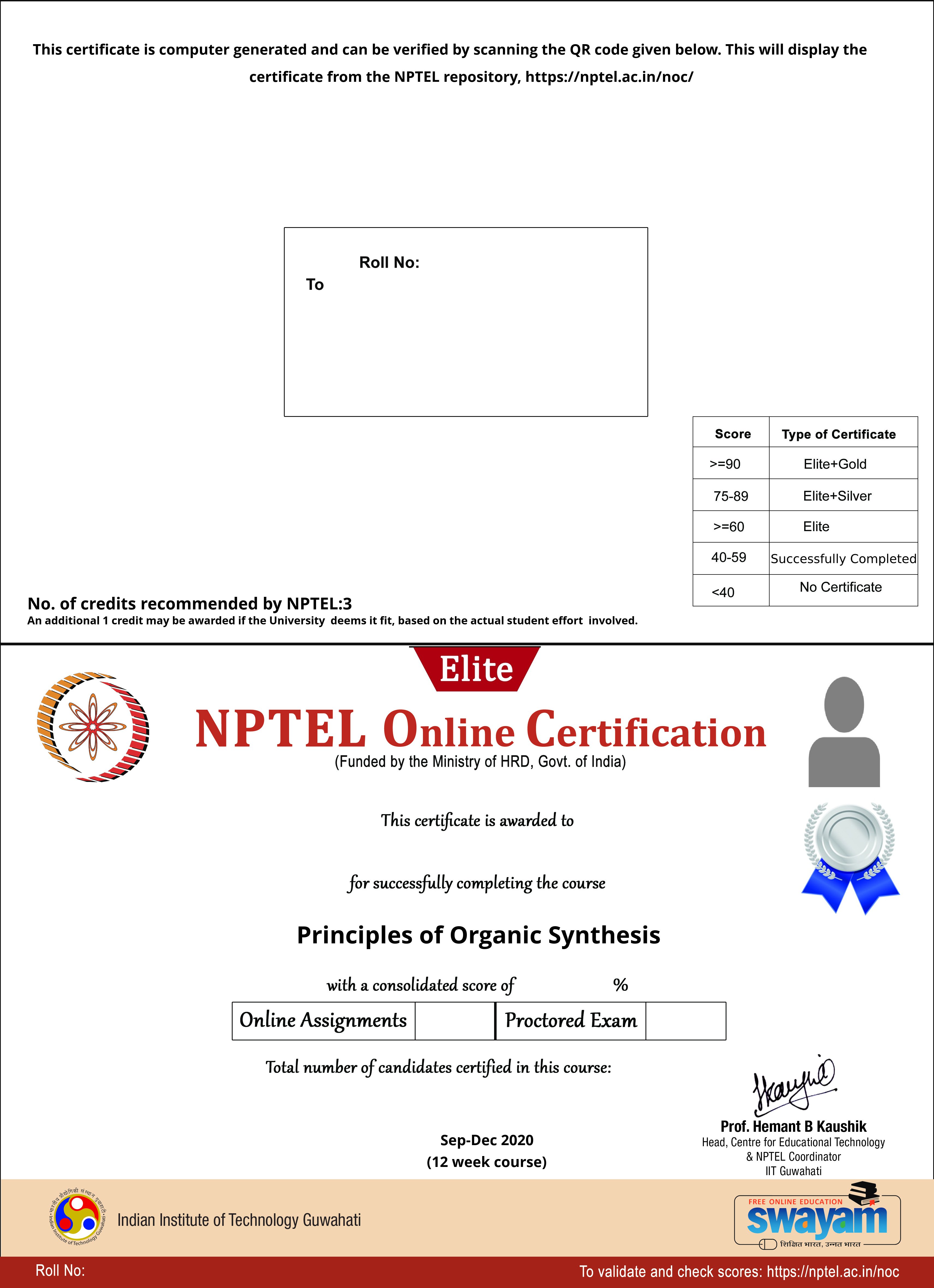 NOC Principles Of Organic Synthesis 