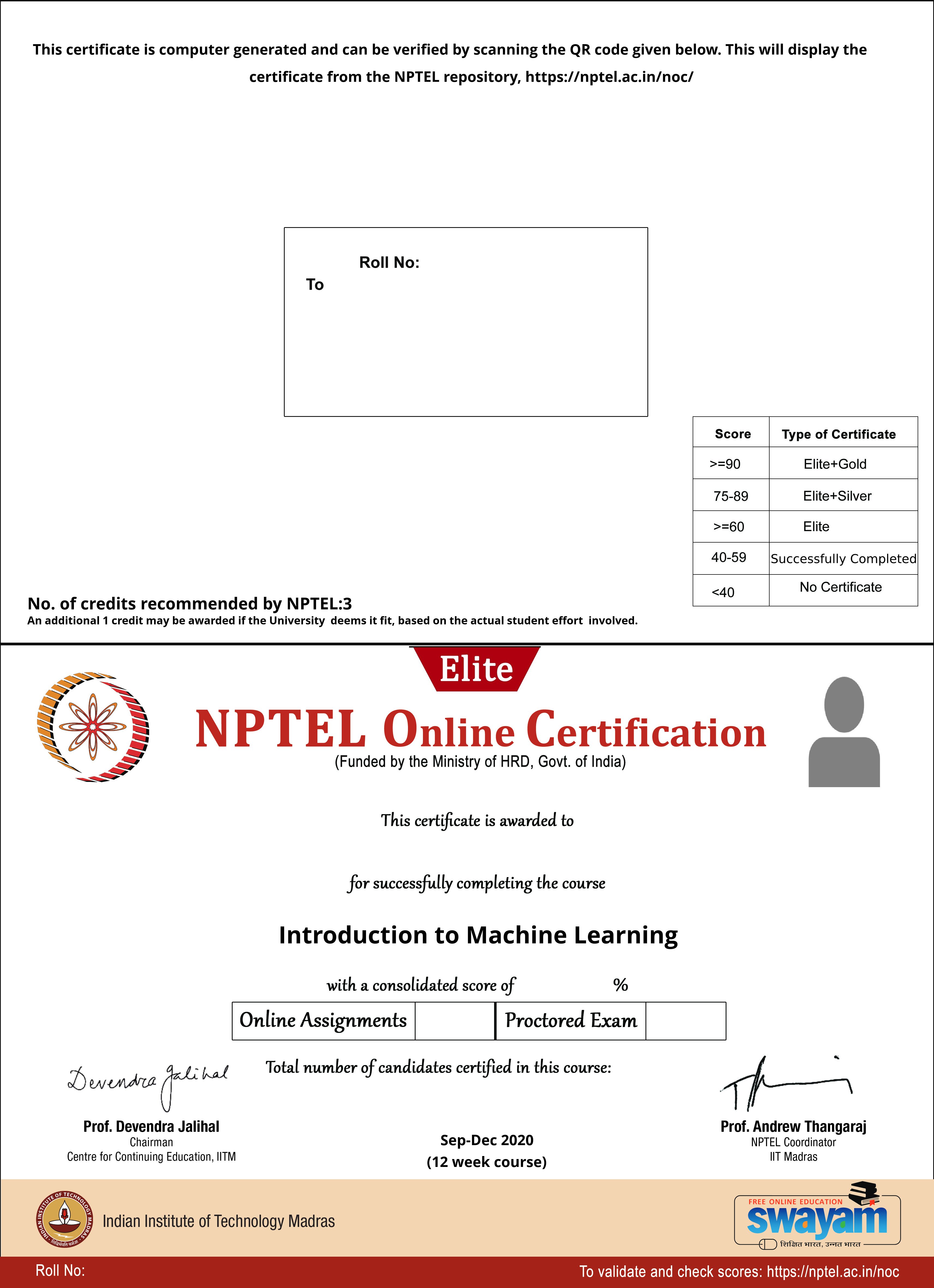 nptel introduction to machine learning assignment answers 2022