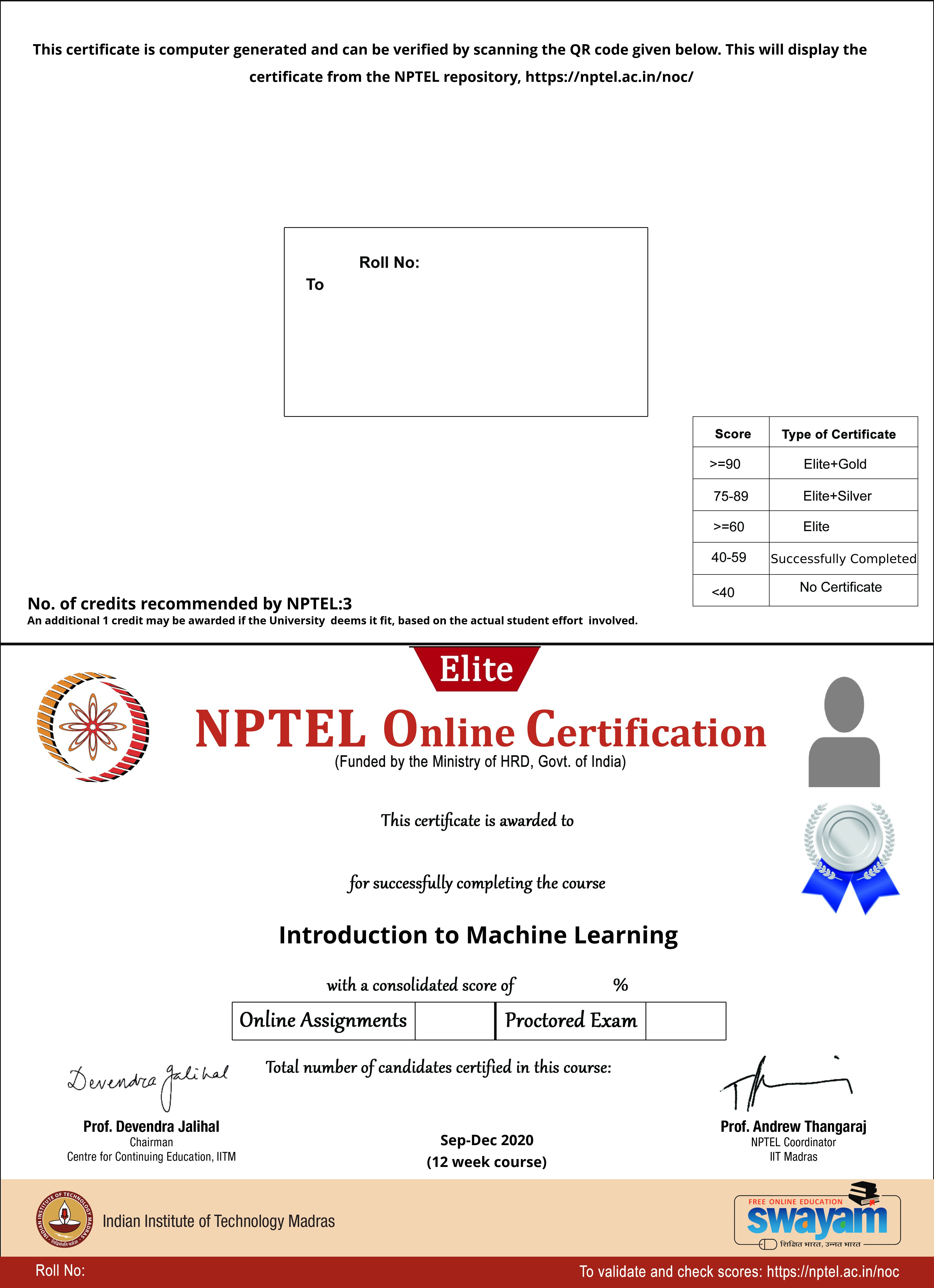 introduction to machine learning nptel assignment answers