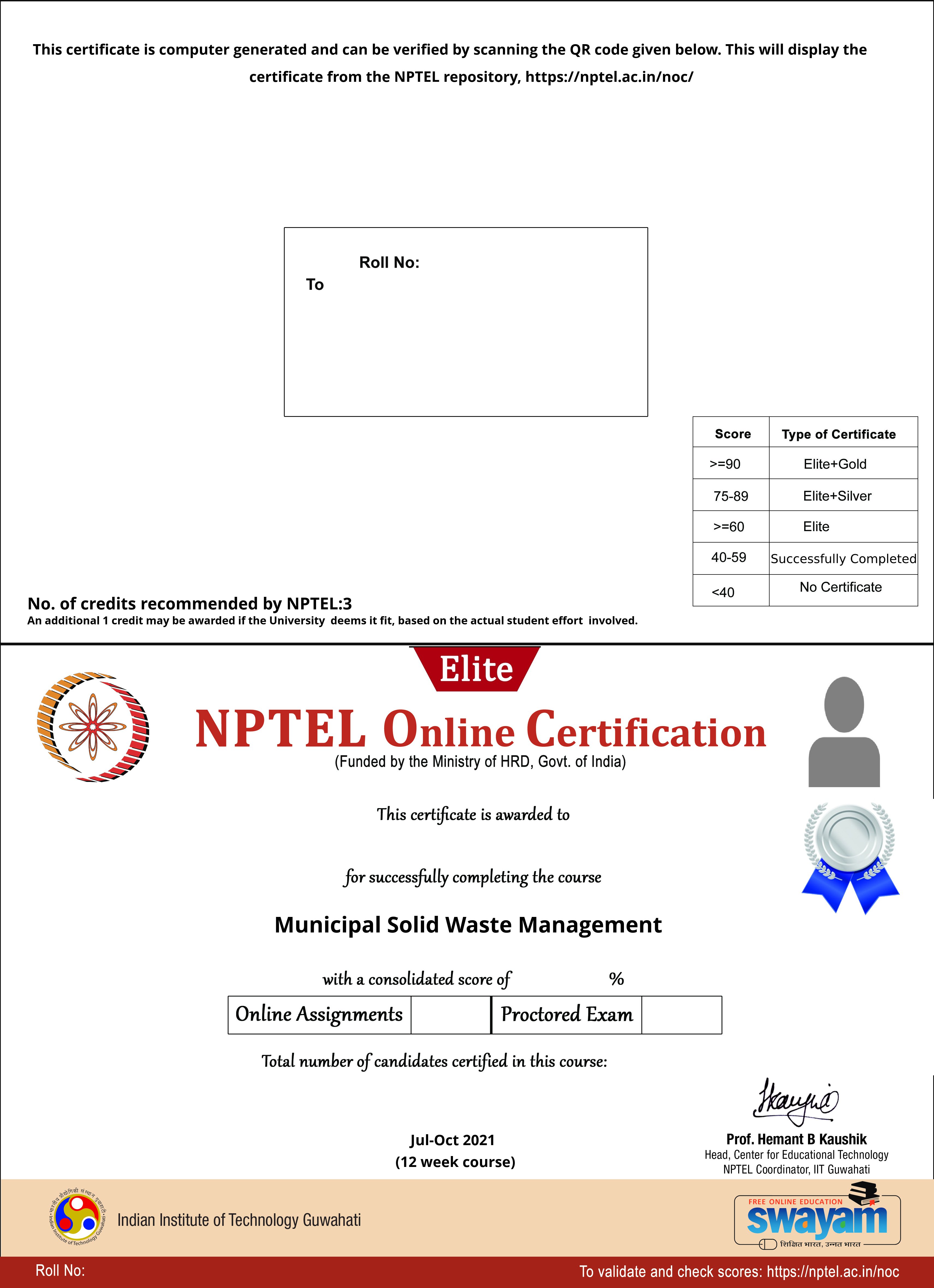 municipal solid waste management nptel assignment answers 2022