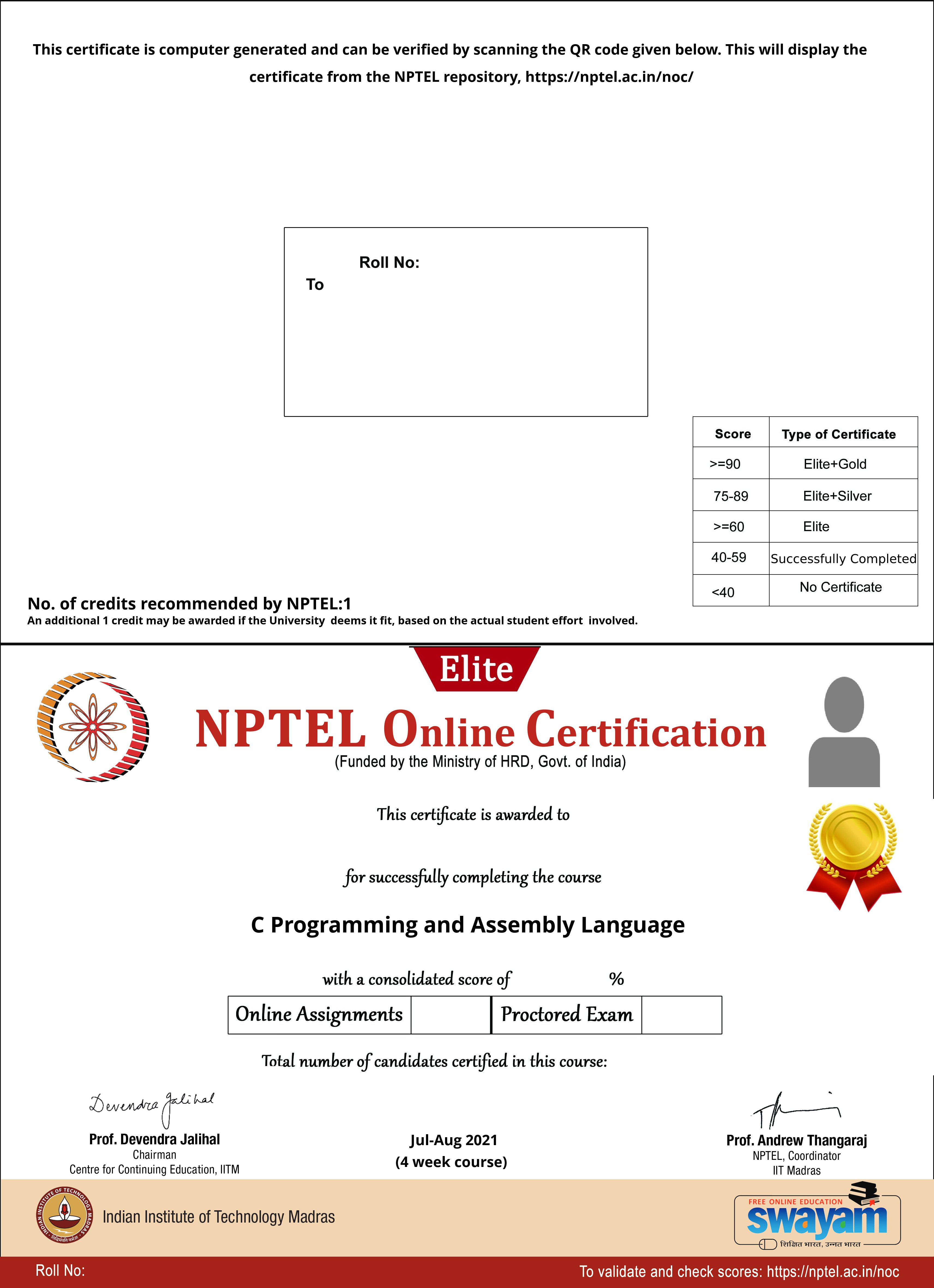 c programming and assembly language nptel assignment answers