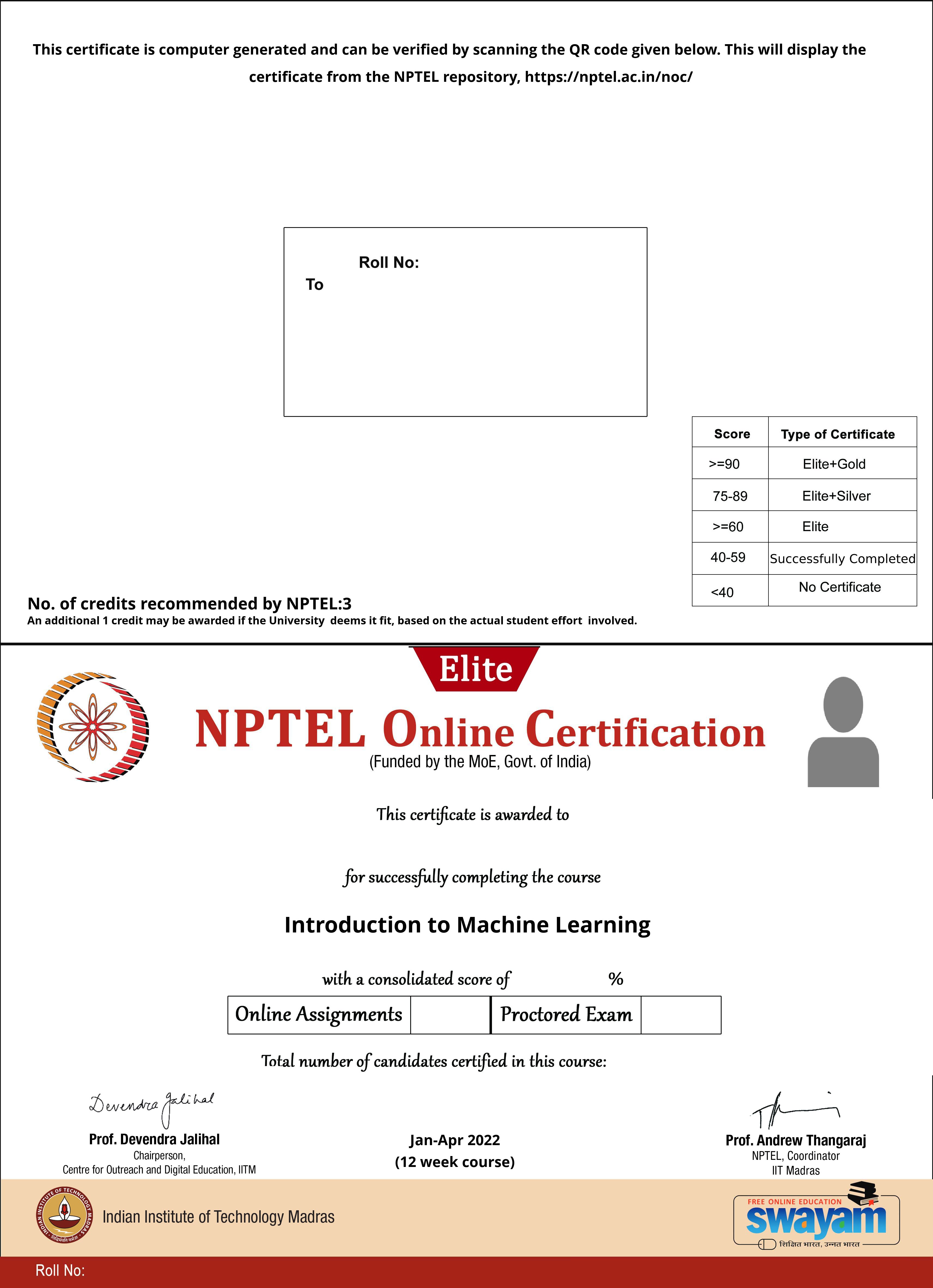 nptel introduction to machine learning assignment 3 answers 2022