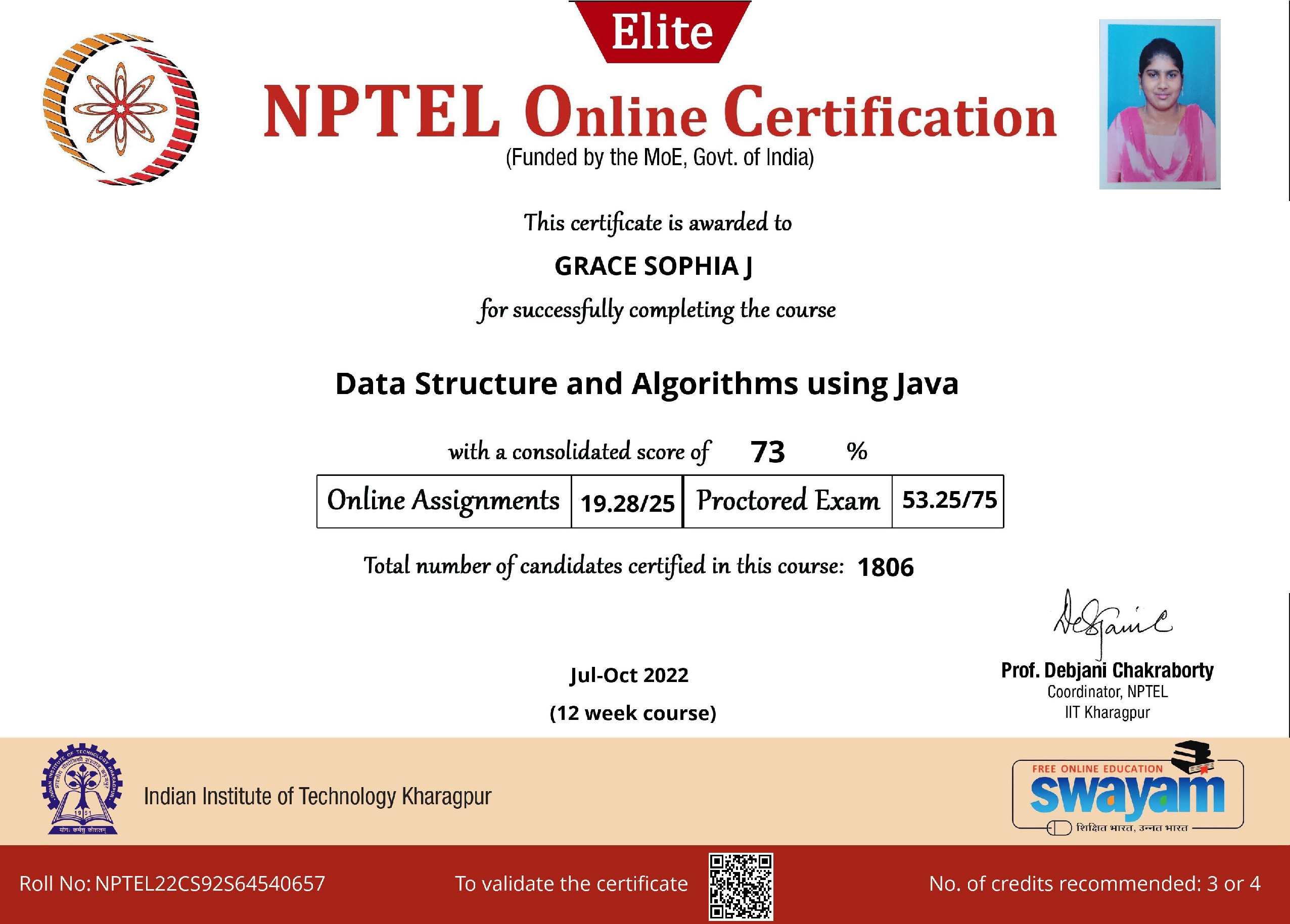 Oracle Associate Certification Grace Sophia - Analyst @ Accenture | Oracle WACS Certified | Oracle ...