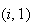 $(i,1)$