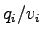 $ q_i/v_i$