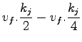 $\displaystyle v_f.\frac{k_j}{2} - v_f.\frac{k_j}{4}$