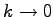 $ k\rightarrow 0 $
