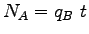 $ N_A=q_B~t$
