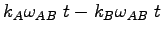 $\displaystyle k_A\omega_{AB}~t-k_B\omega_{AB}~t$