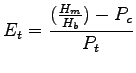 $\displaystyle E_t = \frac {(\frac{H_m}{H_b})- P_c}{P_t}$