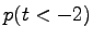 $\displaystyle p(t<-2)$