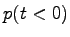 $\displaystyle p(t<0)$