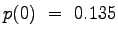 $ p(0)~=~0.135$