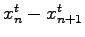 $ x_n^t-x_{n+1}^t$
