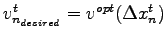 $ v_{n_{desired}}^t = v^{opt}{({\Delta}x_n^t)}$