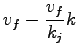 $\displaystyle v_f - \frac{v_f}{k_j}k$