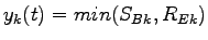 $ y_k(t) = min(S_{Bk},R_{Ek})$