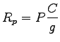 $\displaystyle R_p=P\frac{C}{g}$