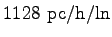 $\displaystyle 1128~\mathrm{pc/h/ln}$