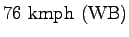 $\displaystyle 76~\mathrm{kmph~(WB)}$