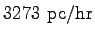 $\displaystyle 3273~\mathrm{pc/hr}$