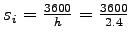 $ s_i = \frac{3600}{h} =
\frac{3600}{2.4}$