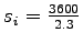 $ s_i = \frac{3600}{2.3}$