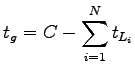 $\displaystyle t_g=C-{\sum_{i=1}^N{t_{L_i}}}$