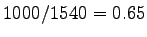 $\displaystyle 1000/1540=0.65$