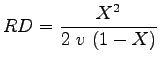 $\displaystyle RD=\frac{X^2}{2~v~(1-X)}$