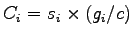 $\displaystyle C_i = s_i \times ( g_i /c )$