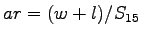 $\displaystyle ar = (w+l) / S_{15}$