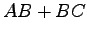$\displaystyle AB+BC$