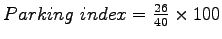 $ Parking ~index = \frac {26}{40}\times
100$