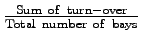 $ \frac{\mathrm{Sum~of~ turn-over}}{{\mathrm{Total~ number~
of~ bays}}}$