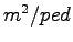 $ m^2/ped$