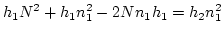 $\displaystyle h_1N^2+h_1n_1^2-2Nn_1h_1=h_2n_1^2$