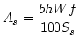 $\displaystyle A_s=\frac{bhWf}{100S_s}$