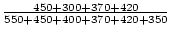 $\frac{450+300+370+420}{550+450+400+370+420+350}$