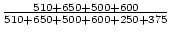 $\frac{510+650+500+600}{510+650+500+600+250+375}$
