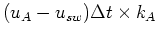 $(u_A-u_{sw})\Delta t \times
k_A$