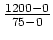 $\frac{1200-0}{75-0}$