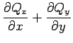 $\displaystyle \frac{\partial Q_x}{\partial x}+\frac{\partial Q_y}{\partial y}$