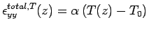 $\displaystyle \epsilon_{yy}^{total,T}(z) = \alpha \left ( T(z)-T_0 \right )$