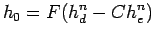 $\displaystyle h_0 = F (h_d^n - C h_e^n)$