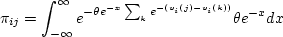 $g= - \theta e^{-x}$