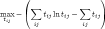 $ \sum_{ij} t_{ij} = Q$
