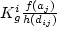 \begin{displaymath}
\sum_j K_g^i \frac{f(a_j)}{h(d_{ij})} = 1
\end{displaymath}