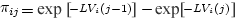 $\sum_j \pi_{ij} = 1$